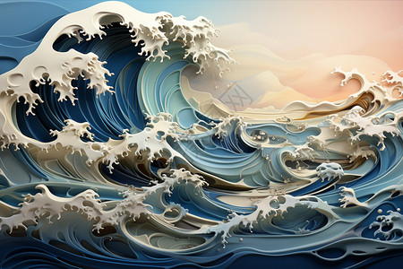 翻滚的巨大海浪图片