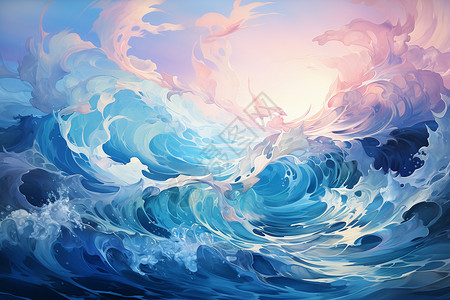 艺术纹理海浪背景图片