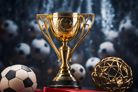 竞争体育足球荣誉黄金奖杯设计图片