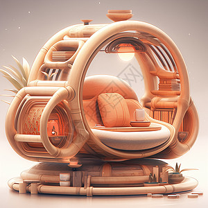 家具竹椅设计插画
