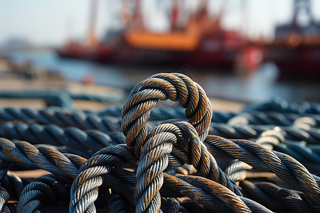 金属钢丝绳港口工程高清图片