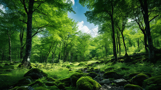 茂密树林茂密的植被高清图片