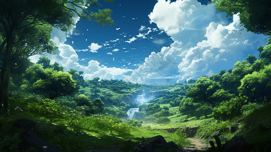 蓝色的森林背景图片