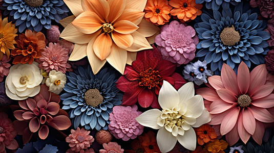 颜色饱和度美丽的花朵插画