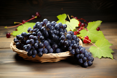 健康的黑葡萄高清图片