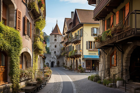 法国小镇背景图片