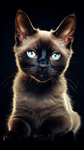蓝眼睛暹罗猫宠物暹罗小猫背景