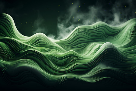 绿色波浪曲线背景图片