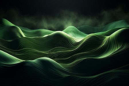 抽象的绿色波浪背景高清图片