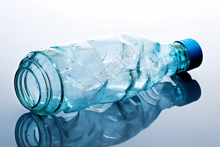 回收的变形的塑料瓶背景