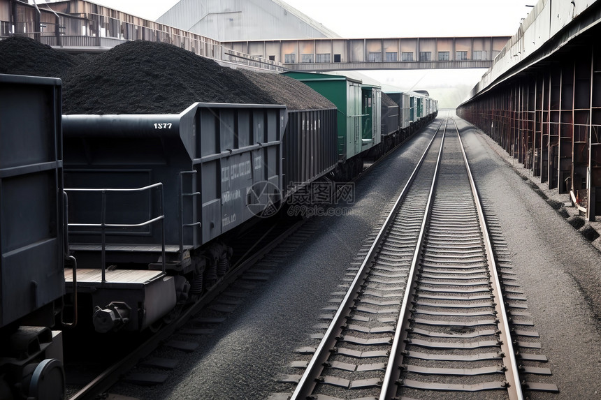 运输煤炭的火车图片