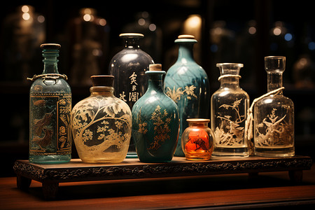 贵州白酒古老的酒罐设计图片