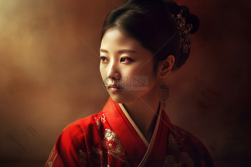 穿着传统服装的中国女人图片