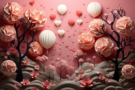 粉色浪漫情人节背景背景图片