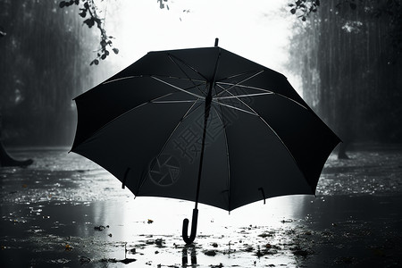 雨伞遮雨的男子背景