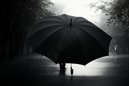 下雨天雨伞遮雨的男子背景图片