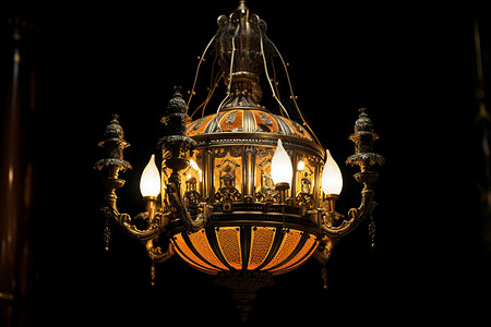古老豪华的烛台灯背景图片