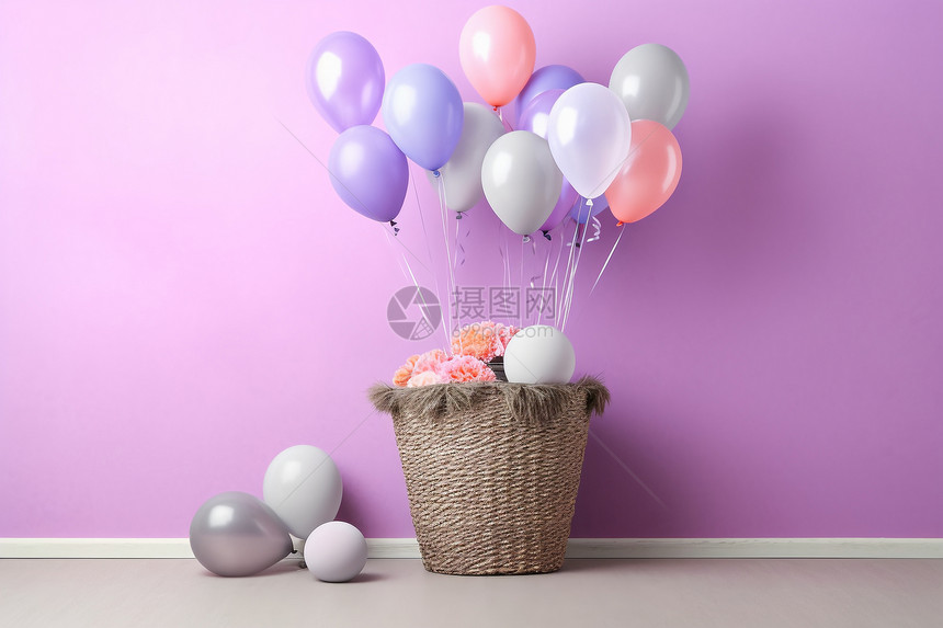庆祝节日的装饰气球图片