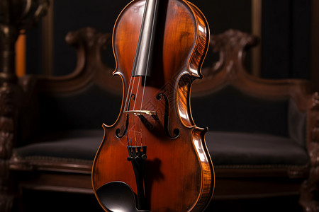 经典的木质中提琴背景图片