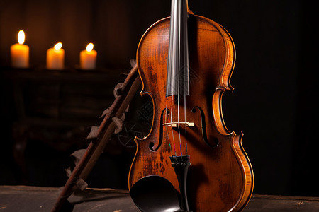 古典的木质中提琴背景图片