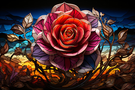 玫瑰金属金属制作的玫瑰艺术品设计图片