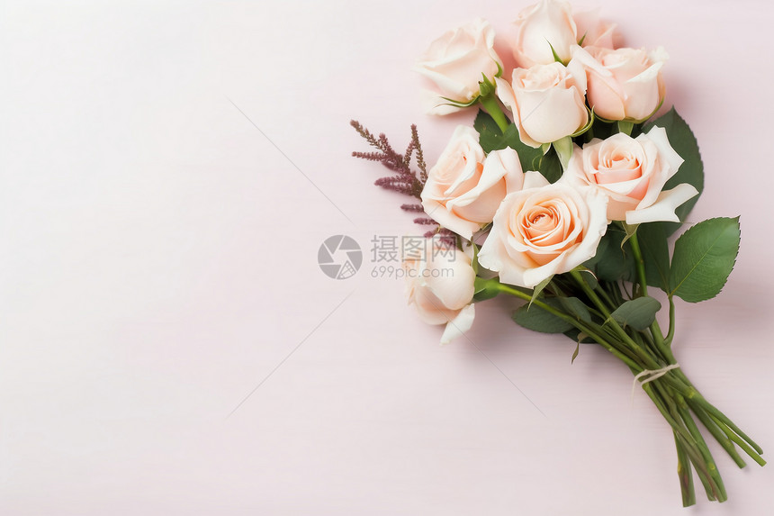 婚礼用的玫瑰花束图片