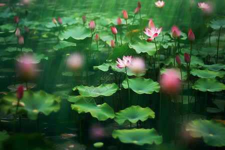 美丽的荷花池背景图片