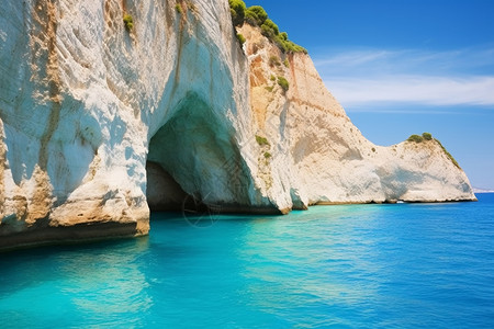 爱奥尼亚海爱奥尼亚岛的海景背景