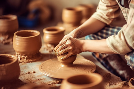 传统制造传统陶艺制作背景