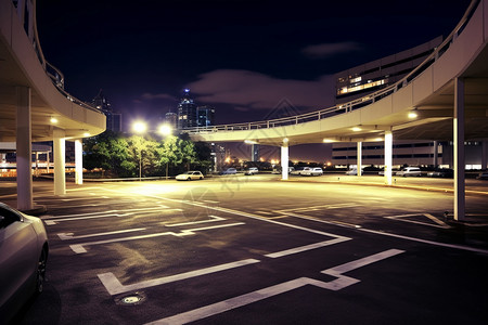 夜晚的停车场图片