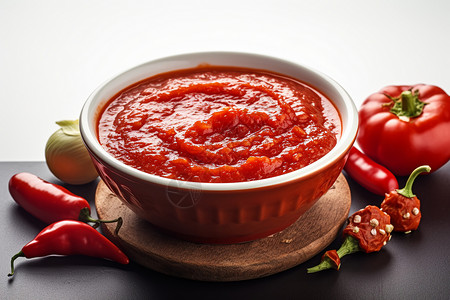 番茄辣椒酱有点辣的番茄酱背景