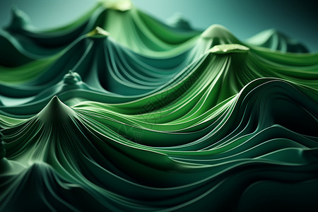 创意美感的绿色波浪背景图片