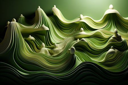 创意艺术的绿色波浪背景背景图片