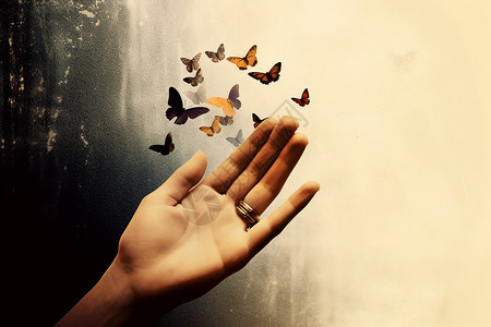 招引蝴蝶的手指图片
