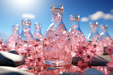 汽水瓶粉色的饮料设计图片
