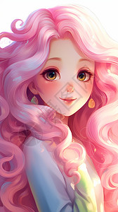 动漫风格的粉色头发小公主图片
