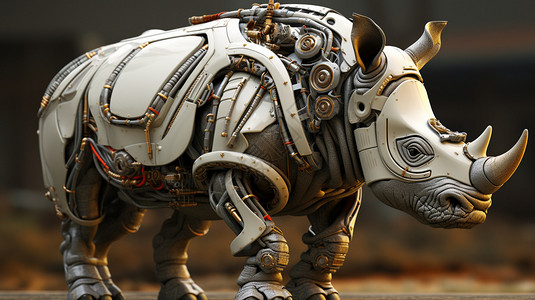 犀牛模型素材创新技术的机械犀牛设计图片