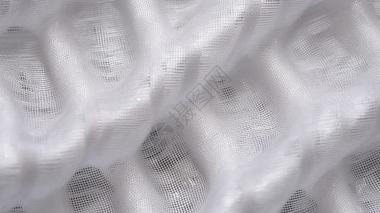 棉麻材质的白色网眼布料图片