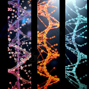抽象螺旋形DNA分子概念图背景图片