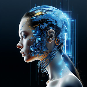 未来派人工智能大脑芯片图片