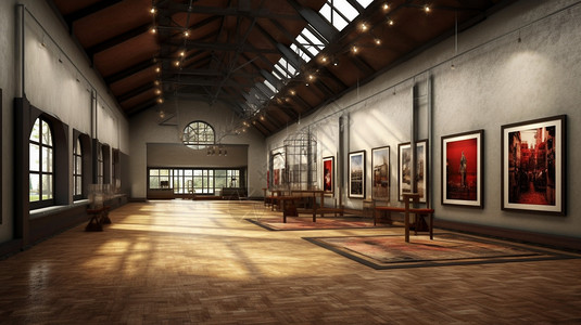 工业风格的艺术展览馆背景图片