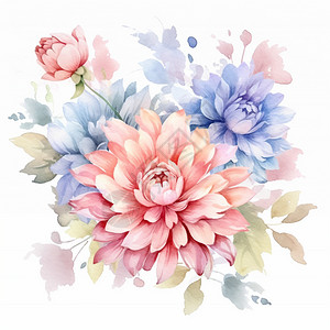 手绘创意的花朵插图背景图片