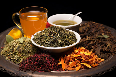 多种类的东方茶叶高清图片