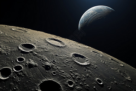凹凸不平的月球表面概念图图片