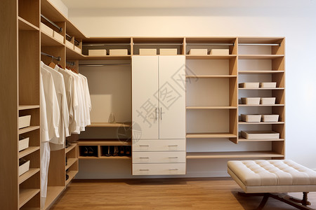 全屋定制的木质衣柜高清图片