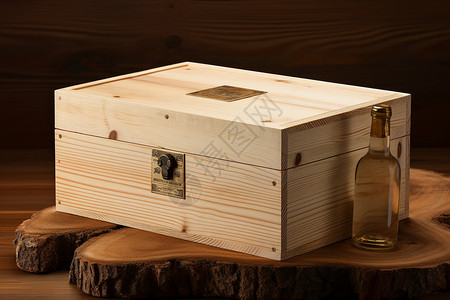葡萄酒木质盒子高清图片
