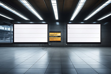 地铁里的广告位背景图片