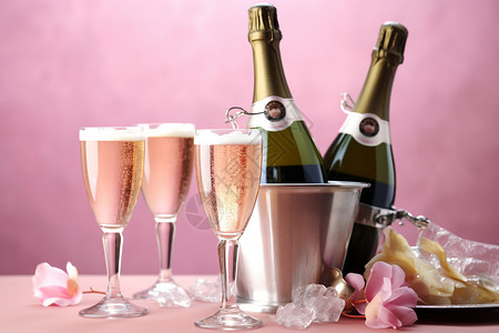 庆祝酒会上的香槟背景图片
