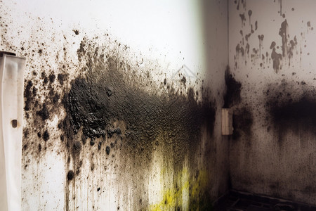 房屋消毒潮湿发霉的室内房屋墙体背景