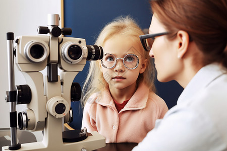 检查儿童视力的儿科医生图片